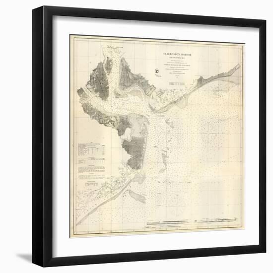 1866, Charleston Harbor Chart South Carolina, South Carolina, United States-null-Framed Giclee Print