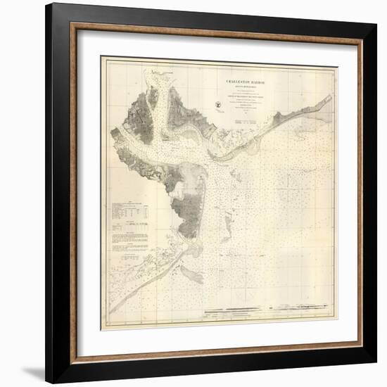 1866, Charleston Harbor Chart South Carolina, South Carolina, United States-null-Framed Giclee Print