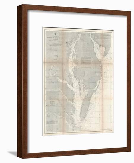 1866, Chesapeake Bay and Virginia's Eastern Shore Chart Virginia, Virginia, United States-null-Framed Giclee Print