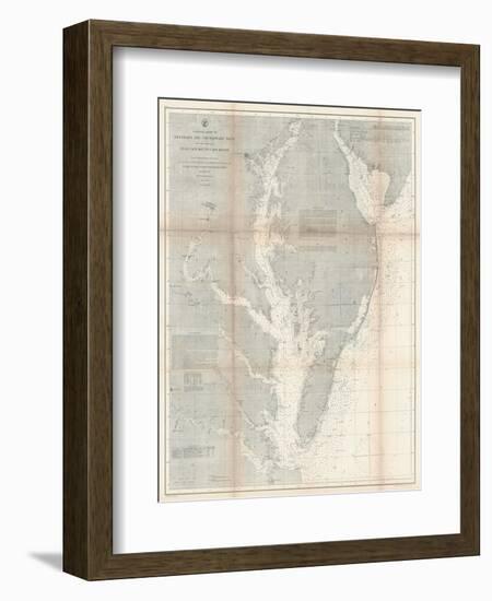 1866, Chesapeake Bay and Virginia's Eastern Shore Chart Virginia, Virginia, United States-null-Framed Giclee Print