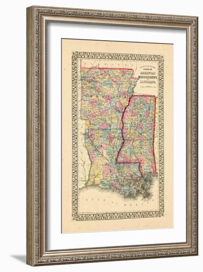 1867, Arkansas, Louisiana, Mississippi-null-Framed Giclee Print