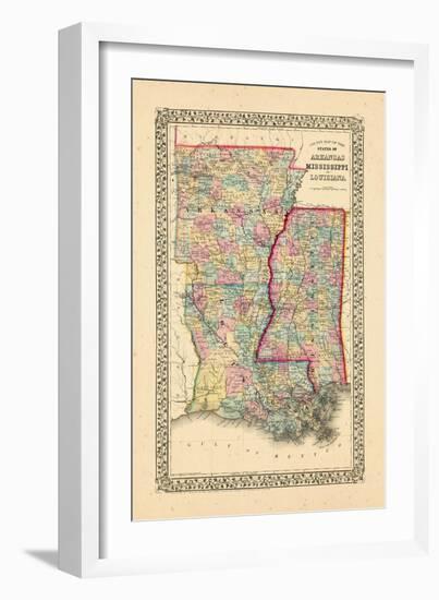 1867, Arkansas, Louisiana, Mississippi-null-Framed Giclee Print