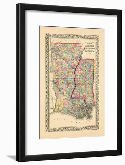 1867, Arkansas, Louisiana, Mississippi-null-Framed Giclee Print