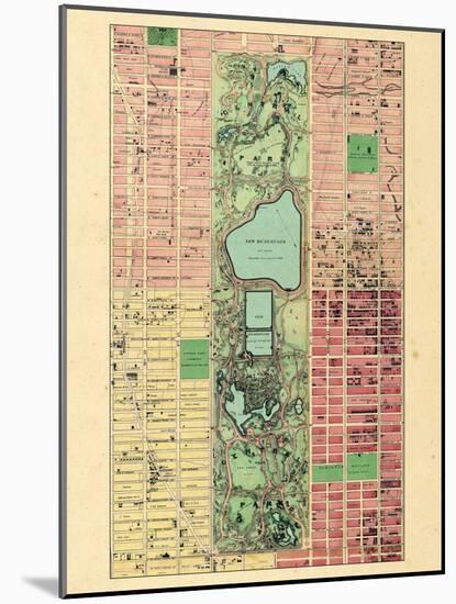 1867, New York City, Central Park Composite, New York, United States-null-Mounted Premium Giclee Print