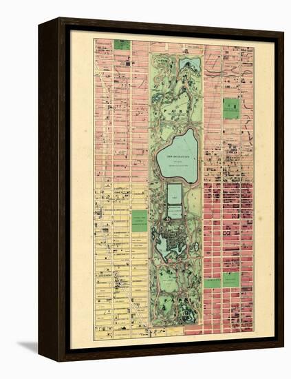 1867, New York City, Central Park Composite, New York, United States-null-Framed Premier Image Canvas