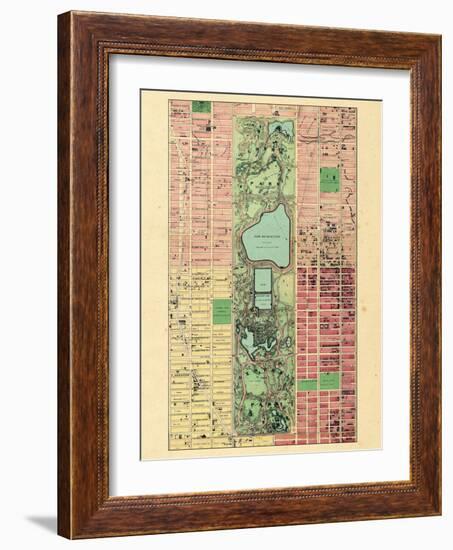 1867, New York City, Central Park Composite, New York, United States-null-Framed Giclee Print