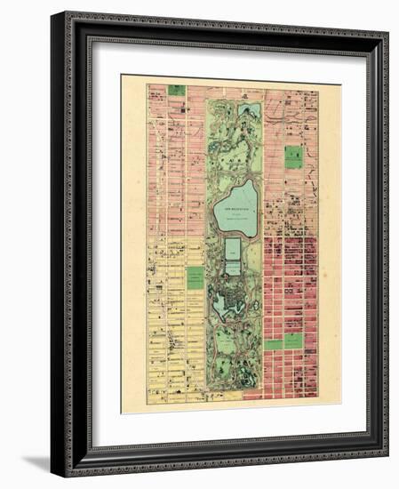 1867, New York City, Central Park Composite, New York, United States-null-Framed Giclee Print