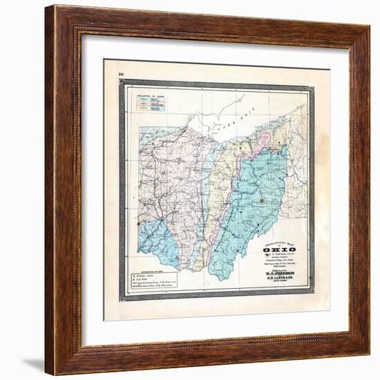 1868, State Geological Map, Ohio, United States-null-Framed Giclee Print