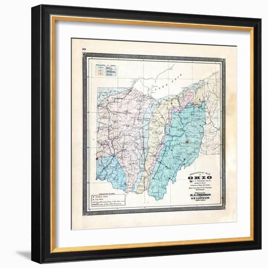 1868, State Geological Map, Ohio, United States-null-Framed Giclee Print