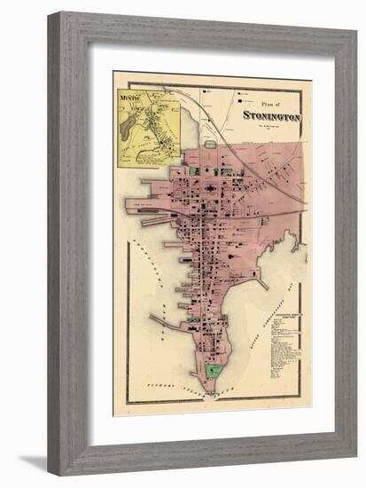 1868, Stonington Plan, Mystic, Connecticut, United States-null-Framed Giclee Print