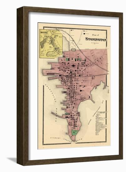 1868, Stonington Plan, Mystic, Connecticut, United States-null-Framed Giclee Print