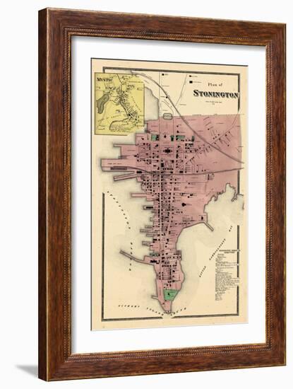 1868, Stonington Plan, Mystic, Connecticut, United States-null-Framed Giclee Print