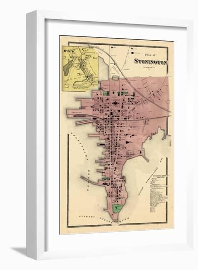 1868, Stonington Plan, Mystic, Connecticut, United States-null-Framed Giclee Print