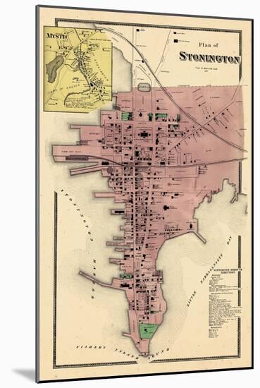 1868, Stonington Plan, Mystic, Connecticut, United States-null-Mounted Giclee Print