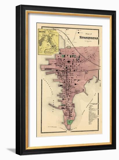 1868, Stonington Plan, Mystic, Connecticut, United States-null-Framed Giclee Print