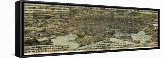 1869, Baltimore Bird's Eye View, Maryland, United States-null-Framed Premier Image Canvas