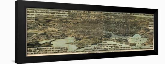 1869, Baltimore Bird's Eye View, Maryland, United States-null-Framed Giclee Print
