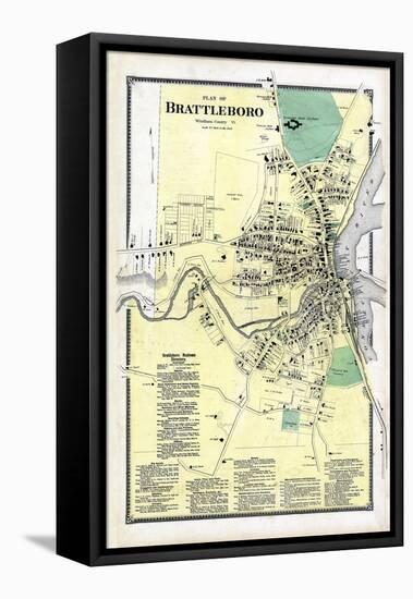 1869, Brattleboro Plan, Vermont, United States-null-Framed Premier Image Canvas