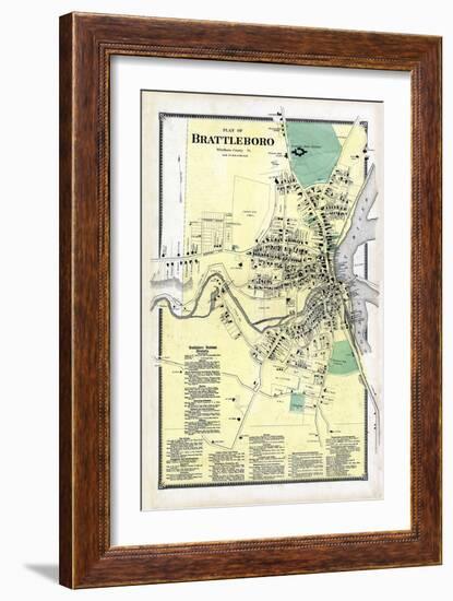 1869, Brattleboro Plan, Vermont, United States-null-Framed Giclee Print