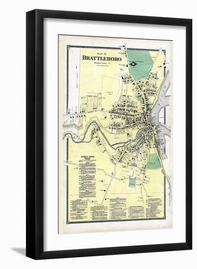 1869, Brattleboro Plan, Vermont, United States-null-Framed Giclee Print