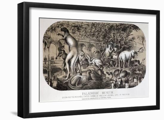 1869 Central Park Dinosaurs Hawkins Full-Paul Stewart-Framed Photographic Print