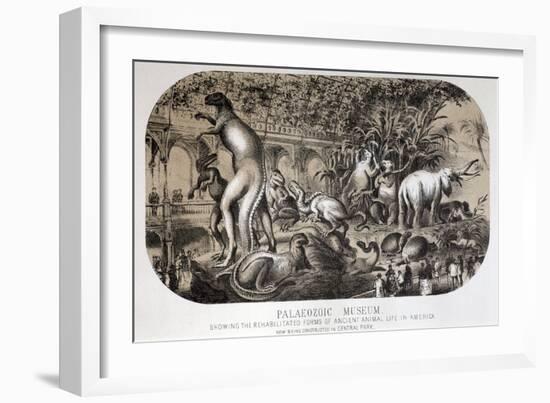 1869 Central Park Dinosaurs Hawkins Full-Paul Stewart-Framed Photographic Print