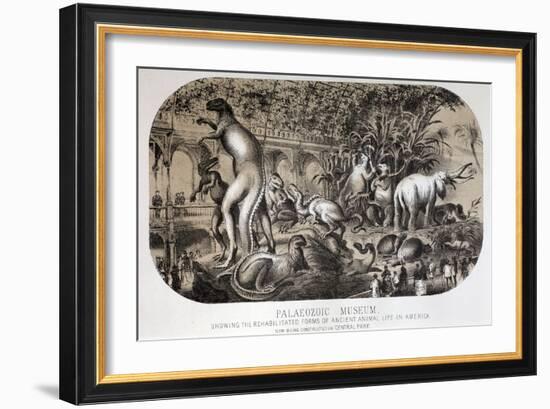 1869 Central Park Dinosaurs Hawkins Full-Paul Stewart-Framed Photographic Print