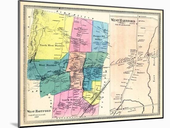 1869, Hartford West, Hartford West Village, West Hartford, West Hartford Village, Connecticut-null-Mounted Giclee Print