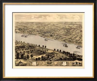 1869 Jefferson City Bird S Eye View Missouri United States Giclee Print Art Com