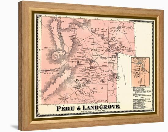 1869, Peru & Landgrove, Vermont, United States-null-Framed Premier Image Canvas