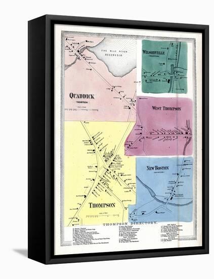 1869, Quaddick, Wilsonville, Thompson West, West Thompson, Thompson Town, New Boston, Connecticut-null-Framed Premier Image Canvas