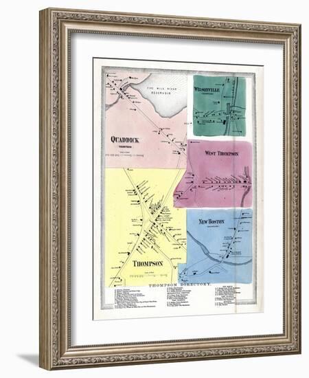 1869, Quaddick, Wilsonville, Thompson West, West Thompson, Thompson Town, New Boston, Connecticut-null-Framed Giclee Print