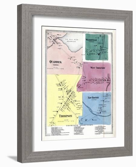 1869, Quaddick, Wilsonville, Thompson West, West Thompson, Thompson Town, New Boston, Connecticut-null-Framed Giclee Print