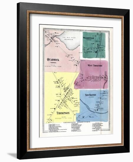 1869, Quaddick, Wilsonville, Thompson West, West Thompson, Thompson Town, New Boston, Connecticut-null-Framed Giclee Print