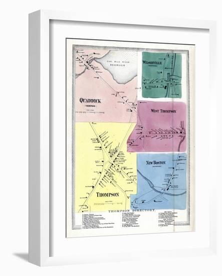 1869, Quaddick, Wilsonville, Thompson West, West Thompson, Thompson Town, New Boston, Connecticut-null-Framed Giclee Print