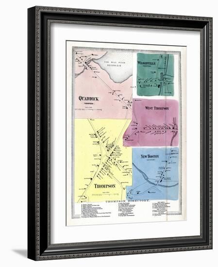 1869, Quaddick, Wilsonville, Thompson West, West Thompson, Thompson Town, New Boston, Connecticut-null-Framed Giclee Print