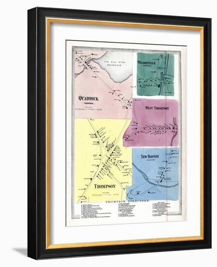 1869, Quaddick, Wilsonville, Thompson West, West Thompson, Thompson Town, New Boston, Connecticut-null-Framed Giclee Print