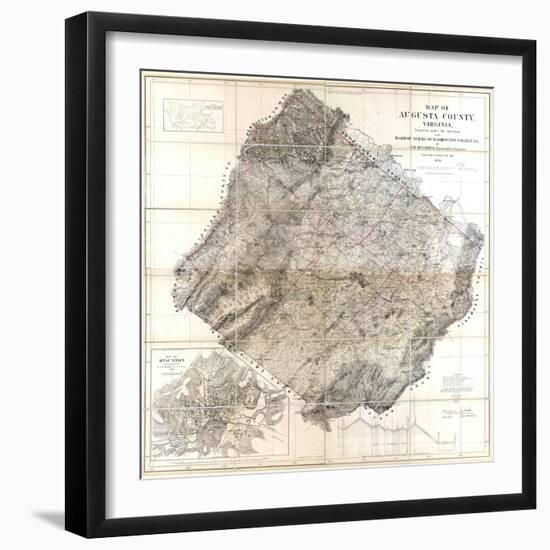 1870, Augusta County Wall Map, Virginia, United States-null-Framed Giclee Print