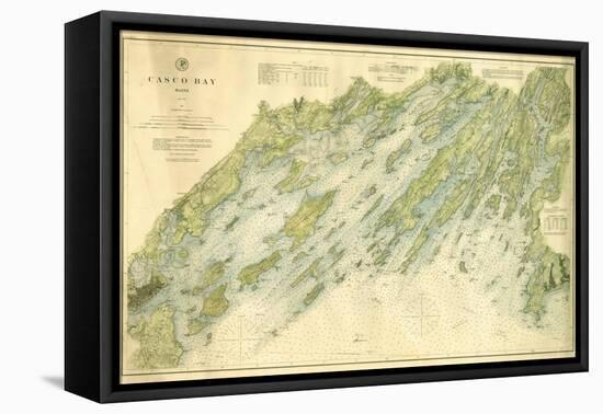 1870, Casco Bay Chart, Maine, Maine, United States-null-Framed Premier Image Canvas