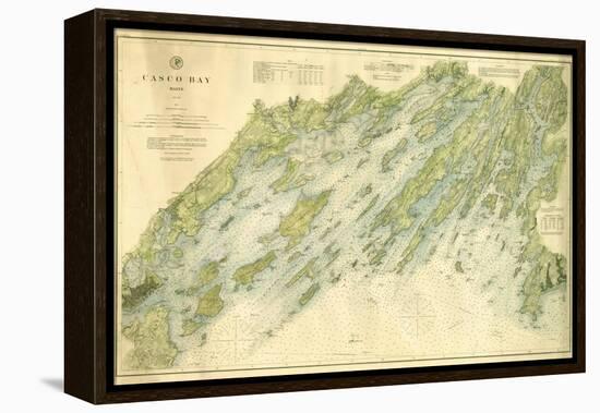 1870, Casco Bay Chart, Maine, Maine, United States-null-Framed Premier Image Canvas