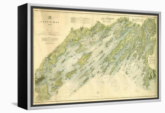 1870, Casco Bay Chart, Maine, Maine, United States-null-Framed Premier Image Canvas