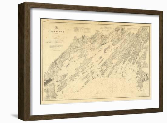 1870, Casco Bay Chart Maine, Maine, United States-null-Framed Giclee Print