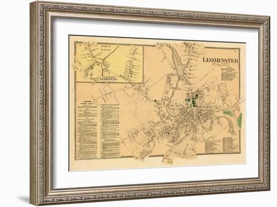 1870, Leominster Town, Leominster North - West, Massachusetts, United States-null-Framed Giclee Print