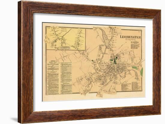 1870, Leominster Town, Leominster North - West, Massachusetts, United States-null-Framed Giclee Print