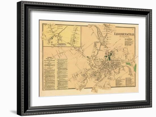 1870, Leominster Town, Leominster North - West, Massachusetts, United States-null-Framed Giclee Print