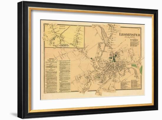 1870, Leominster Town, Leominster North - West, Massachusetts, United States-null-Framed Giclee Print