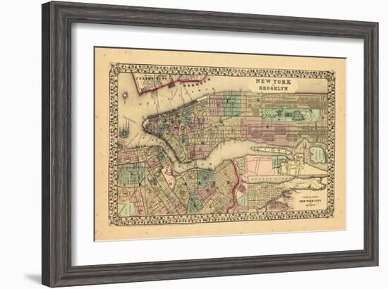 1870, New York and Brooklyn-null-Framed Giclee Print