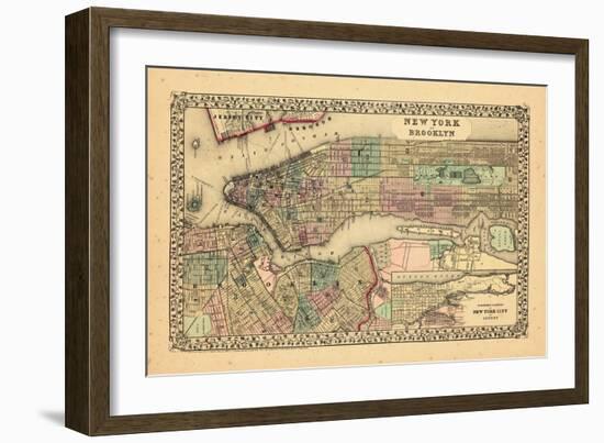 1870, New York and Brooklyn-null-Framed Giclee Print