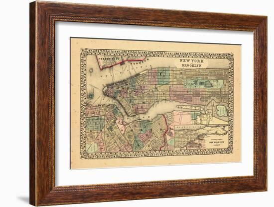 1870, New York and Brooklyn-null-Framed Giclee Print