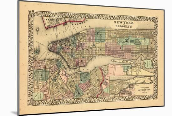 1870, New York and Brooklyn-null-Mounted Giclee Print